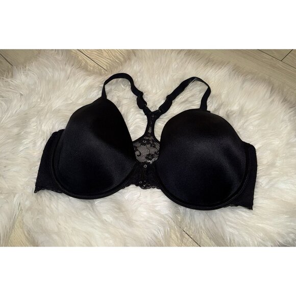 Maidenform 07112 One Fab Fit Extra Coverage Racerback Bra Front Close 38DD Black - Picture 1 of 6